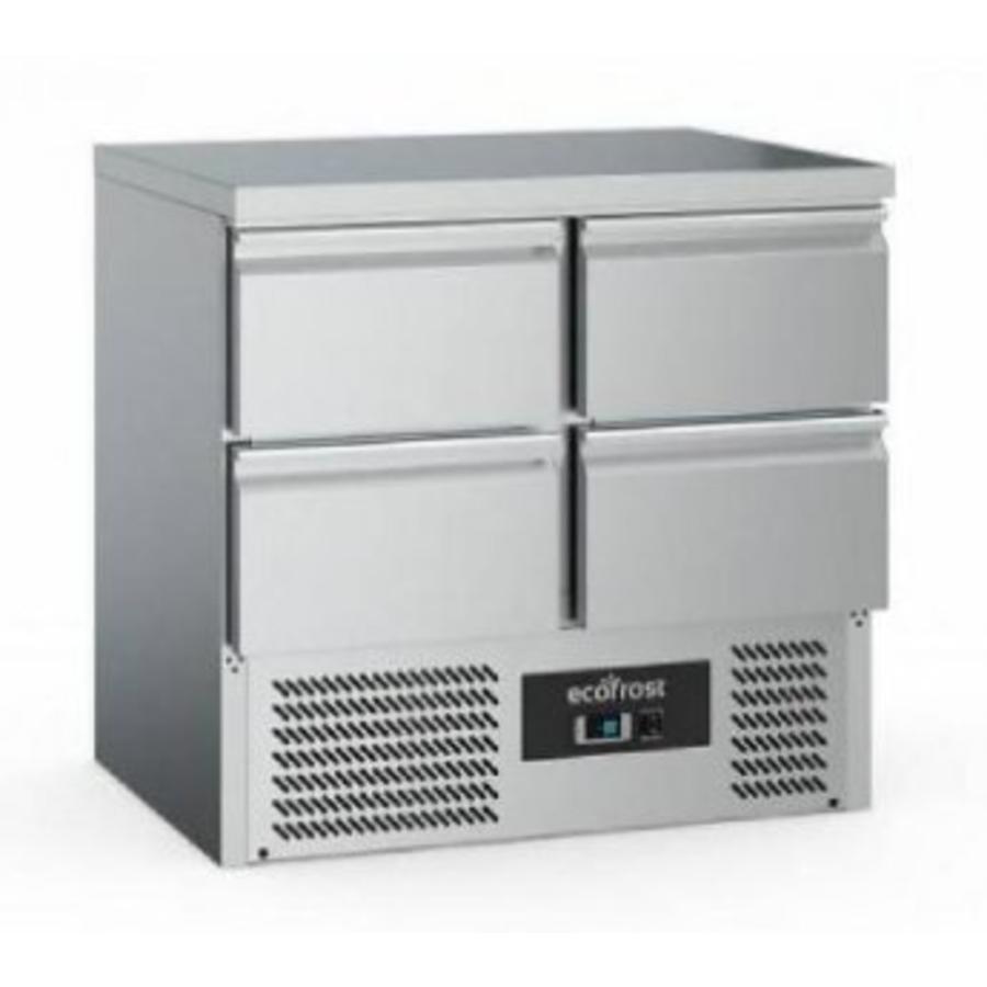 Établi de refroidissement | acier inoxydable | 220L | 4 tiroirs