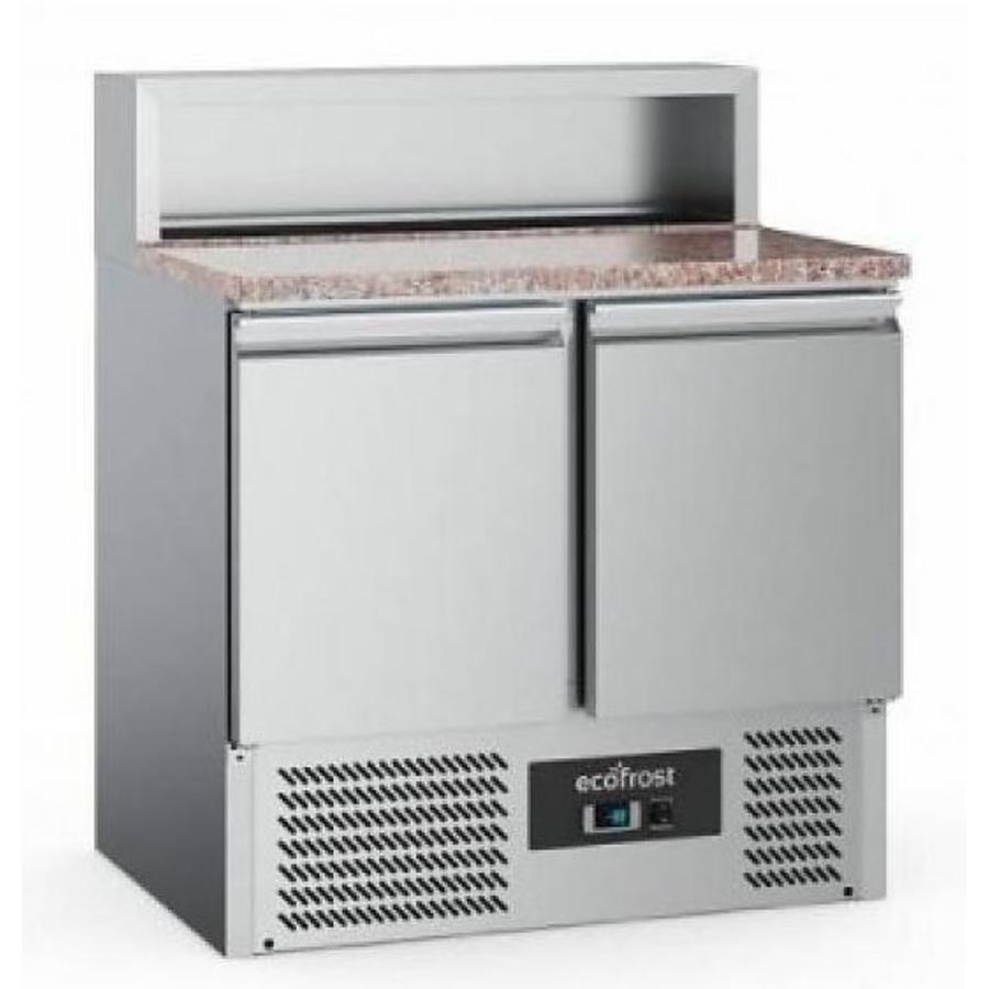 Établi à pizza | acier inoxydable | 240L | 2 portes