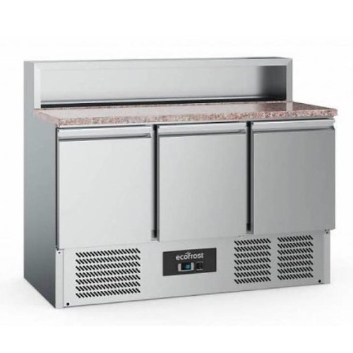  Ecofrost Établi à pizza | acier inoxydable | 402L | 3 portes 