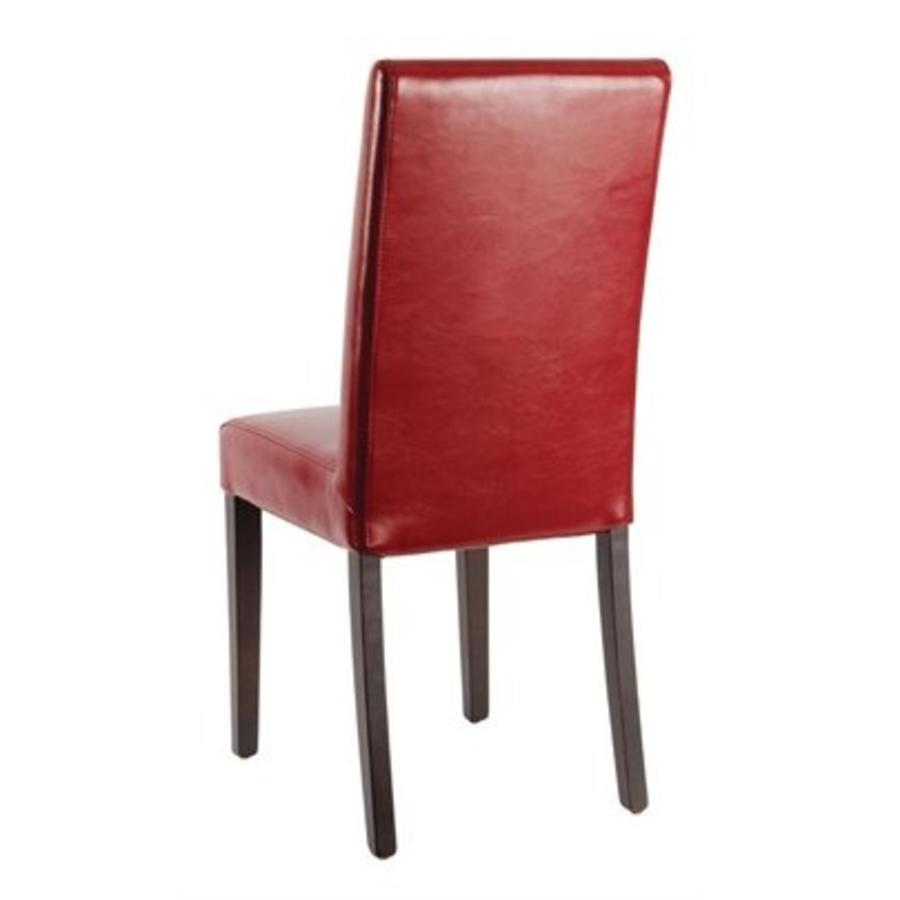 Faux Leather Chairs Red | 2 Pieces