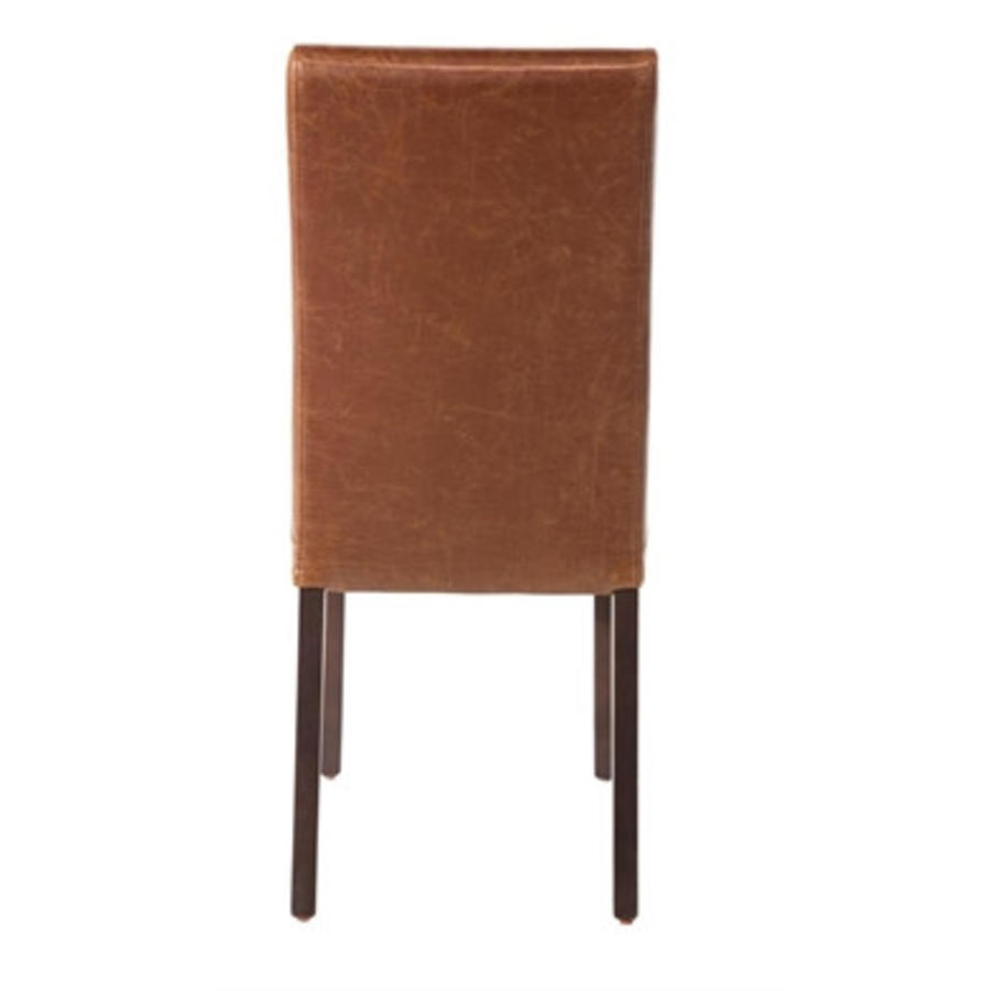 Chaise en similicuir marron style antique | 2 pièces