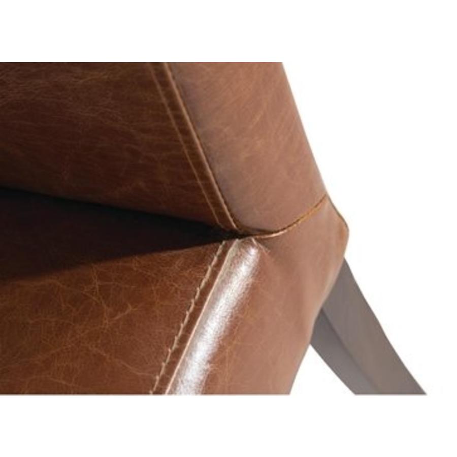 Chaise en similicuir marron style antique | 2 pièces