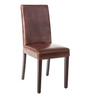 Bolero Leatherette Chair Dark Brown Antique Style | 2 pieces