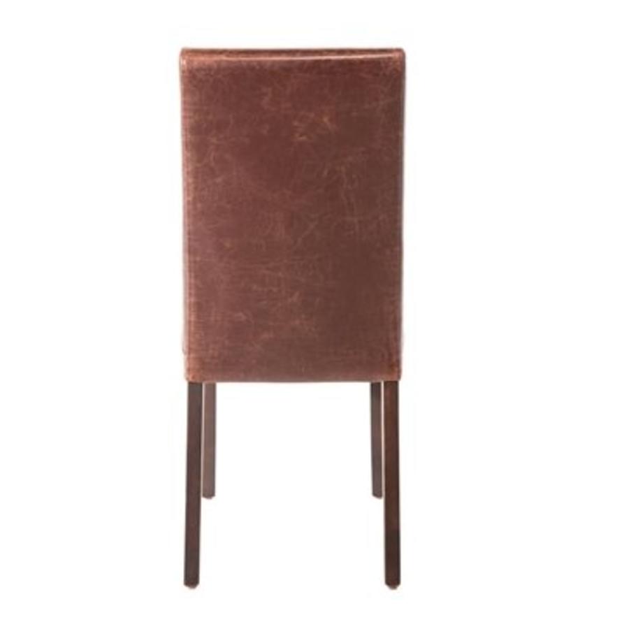 Chaise Bolero en similicuir marron foncé style antique | 2 pièces