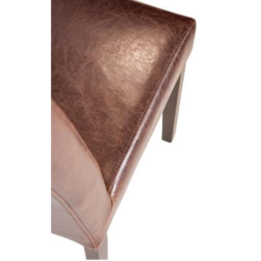 Chaise Bolero en similicuir marron foncé style antique | 2 pièces