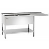 Sink | Undershelf | Stainless steel | 2 sinks left | 180x70x85 cm