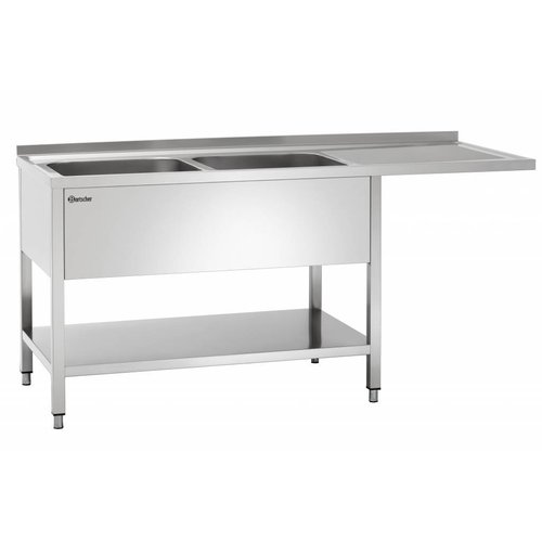  Bartscher Sink table | Undership | stainless steel | 2 sinks left | 180x70x85 cm 