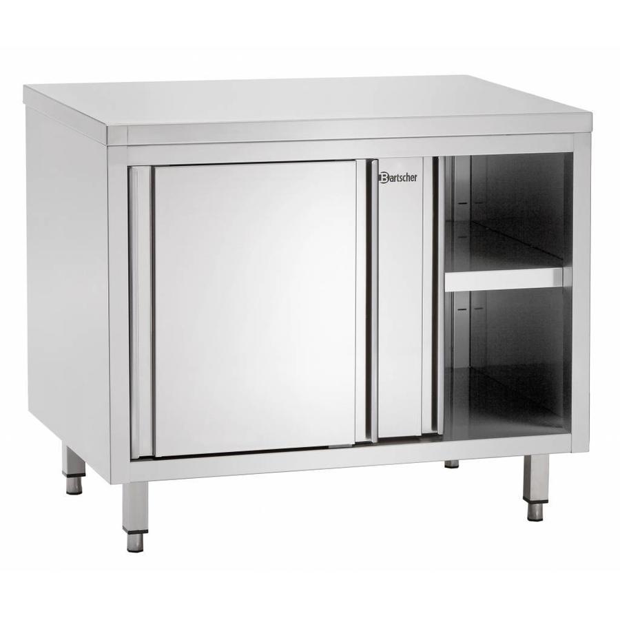 Stainless steel work cabinet with intermediate shelf | 100x70x(H)85cm