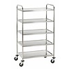 Bartscher Chariot de service | 5 feuilles | acier inoxydable | 154 x 92 x 60 cm