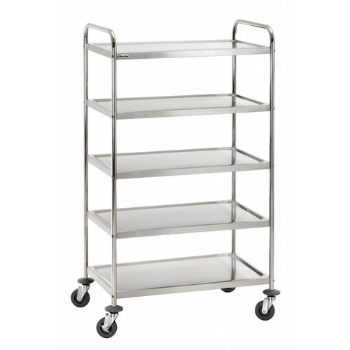  Bartscher Chariot de service | 5 feuilles | acier inoxydable | 154 x 92 x 60 cm 
