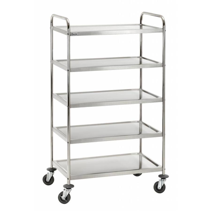 Serving trolley | 5 Blades | stainless steel | 154x92x60cm