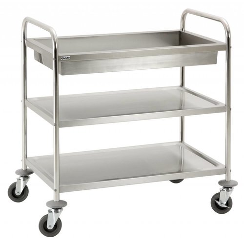  Bartscher Servierwagen | 1 Abräumtablett und 2 Tabletts 99(h)x93x60cm | 
