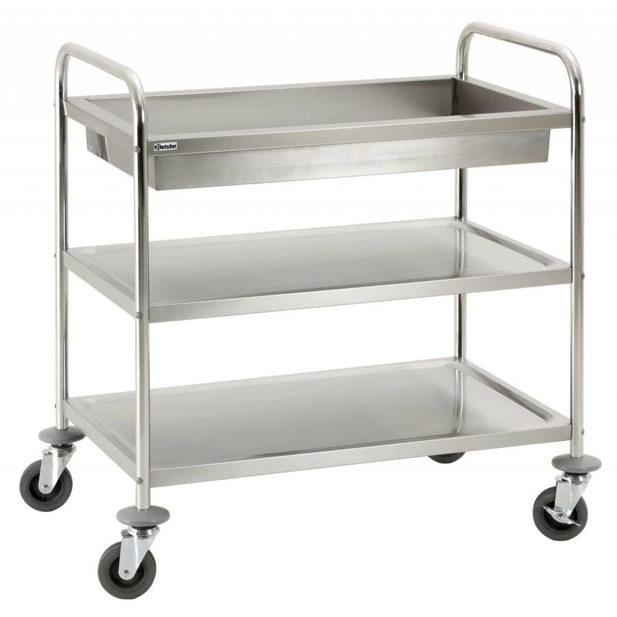 Servierwagen | 1 Abräumtablett und 2 Tabletts 99(h)x93x60cm |