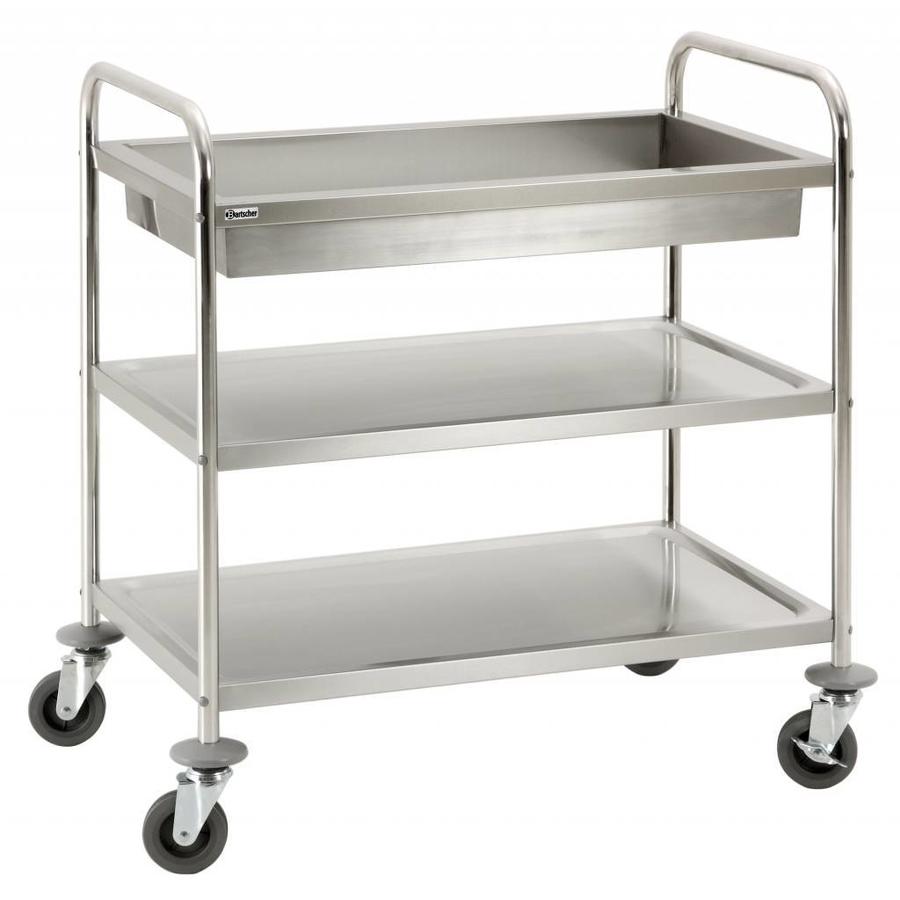 Serving trolley | 1 clearing bin and 2 sheets 99 (h) x93x60cm |