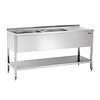 Sink table | stainless steel | 2 sinks | 160x70x85 cm