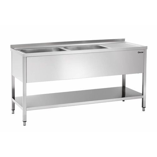  Bartscher Spoeltafel | RVS | 2 spoelbakken | 160x70x85 cm 