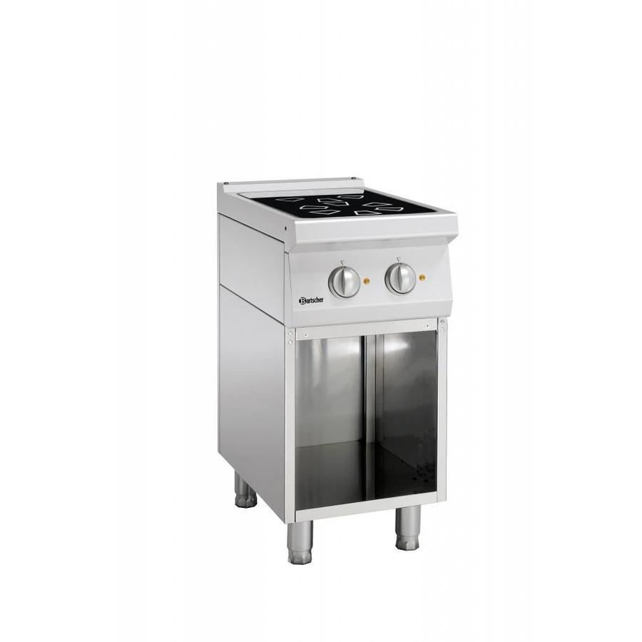 Ceramic stove with open base | 2 zones