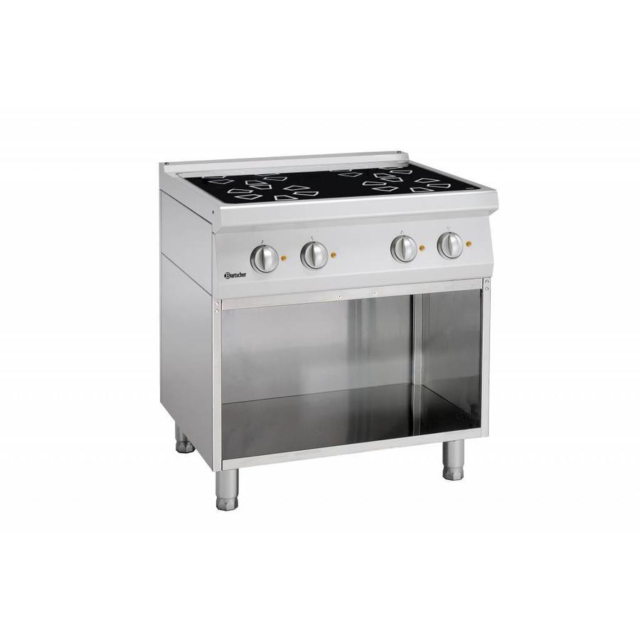 ceramic stove with open substructure | 4 zones