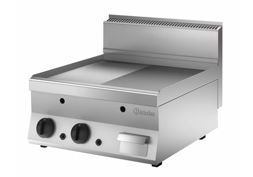  Bartscher Professional Griddle | Gas| Smooth&Ribbed | 40x65x29.5 cm 