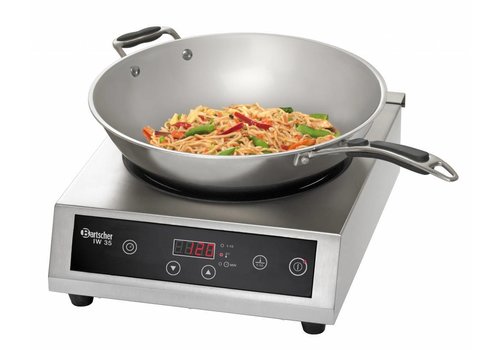  Bartscher Ensemble wok rond à induction avec poêle wok 3500 watts | Zone 26cmØ 