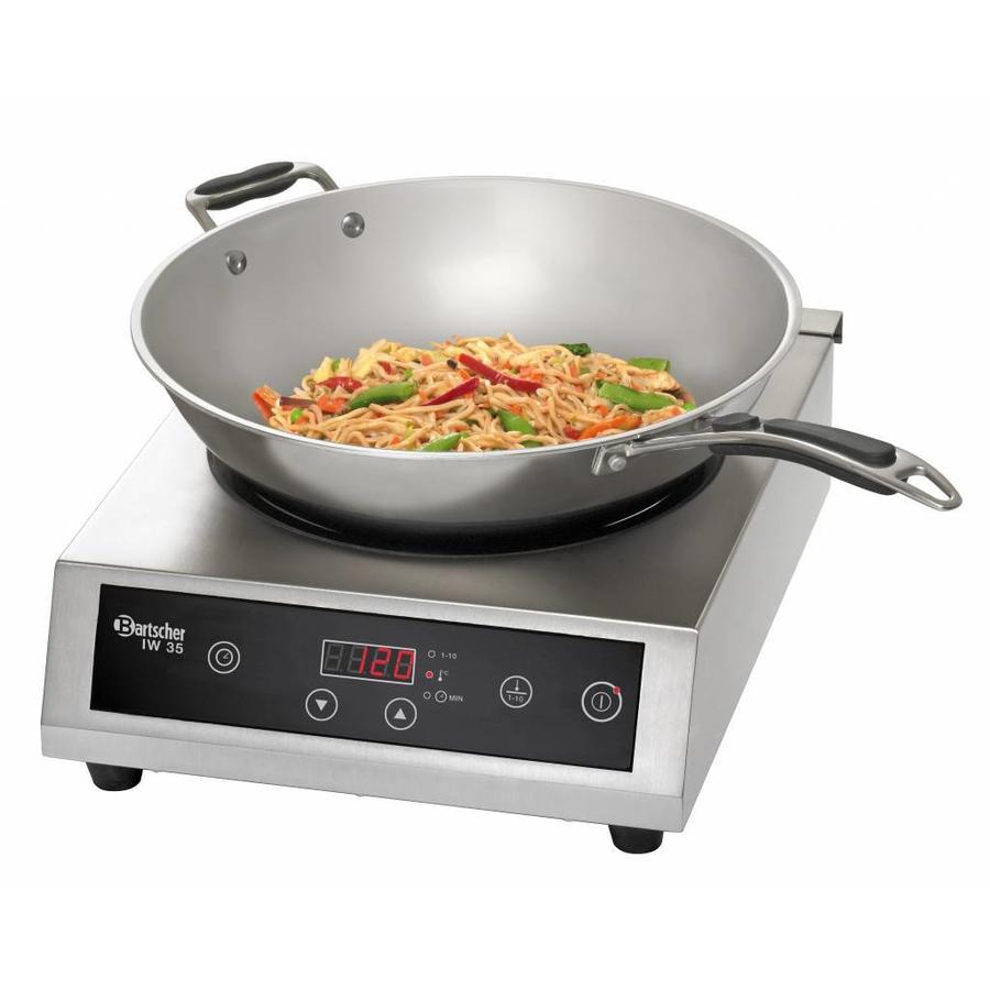 Ensemble wok rond à induction avec poêle wok 3500 watts | Zone 26cmØ