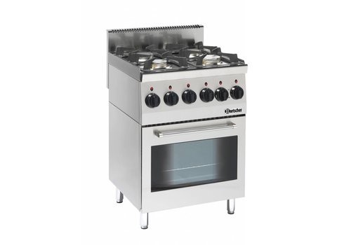  Bartscher Gas Stove with Multifunctional Oven | 4 Burners 