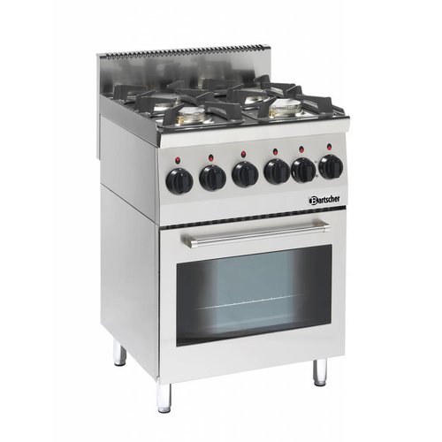  Bartscher Gas Stove with Multifunctional Oven | 4 Burners 