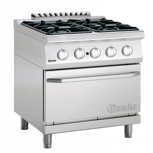  Bartscher Gas stove with gas oven | 4 Burners 