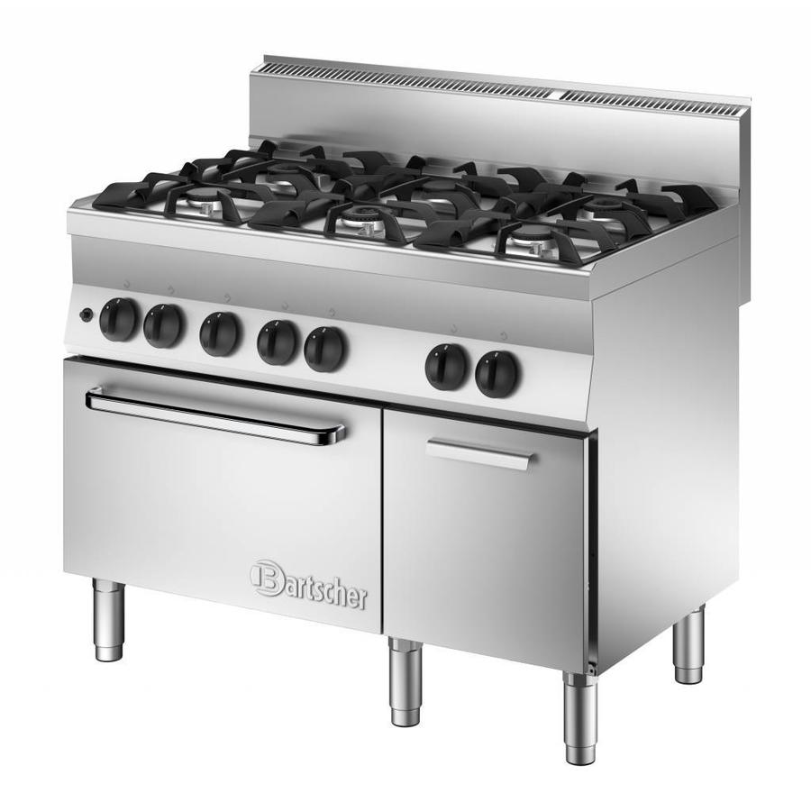 Gas stove, gas oven and base cupboard | 6-burner