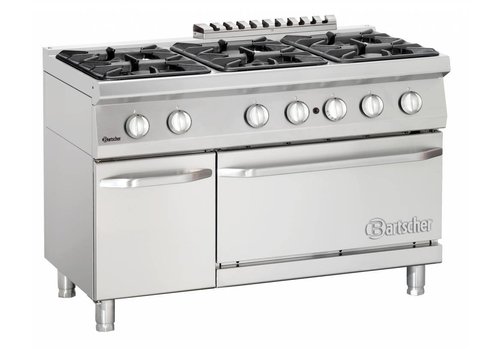  Bartscher Gas stove with gas oven | 6 burners 