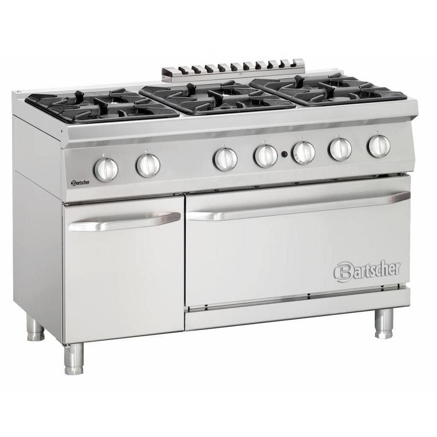 Cuisinière à gaz avec four à gaz | 6 brûleurs