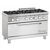 Bartscher Cuisinière à gaz avec 1 grand four à gaz | 6 brûleurs