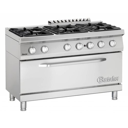  Bartscher Gas stove with 1 large gas oven | 6 Burners 