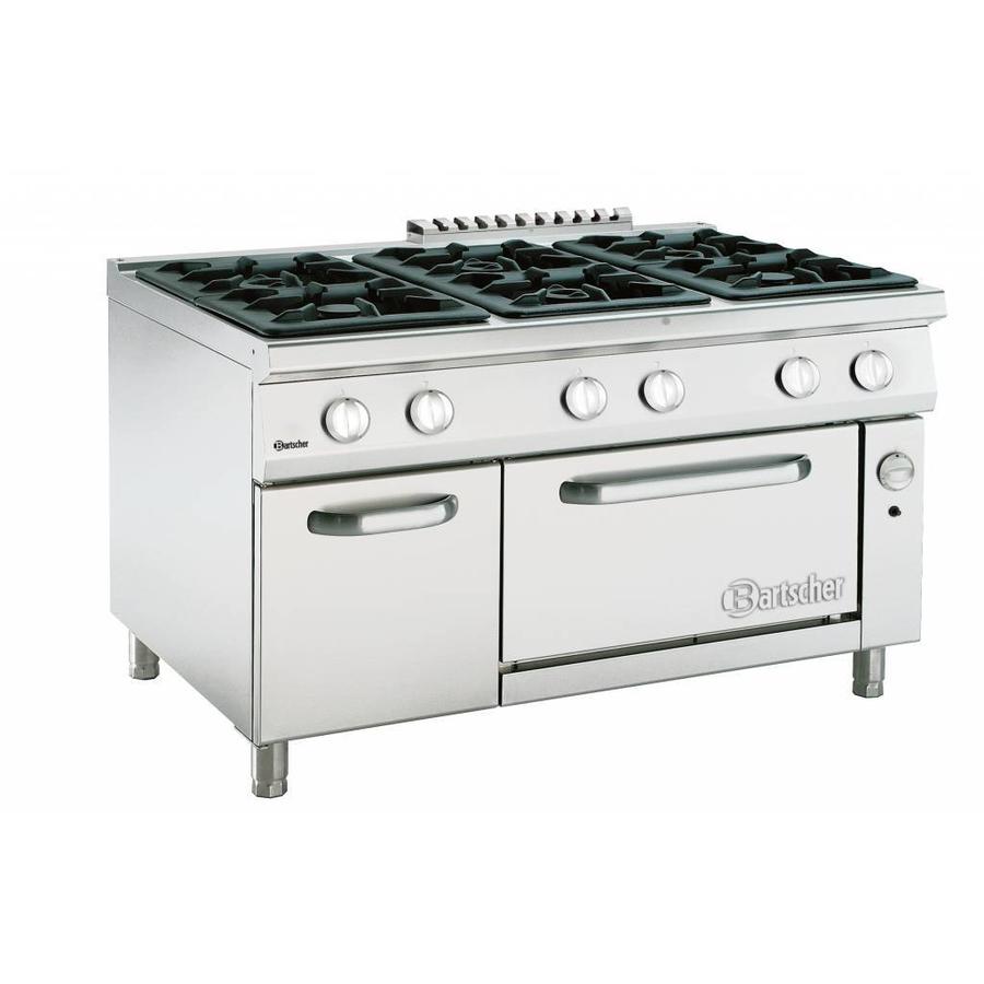 Cuisinière à gaz avec four à gaz | 6 brûleurs