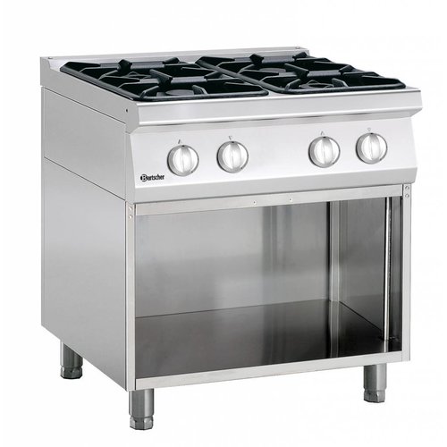  Bartscher 4-burner gas stove with open base Series 700 