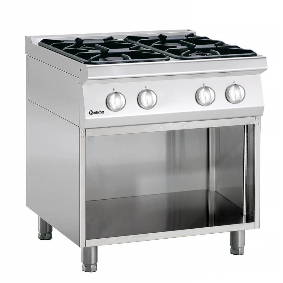 4-burner gas stove with open base Series 700
