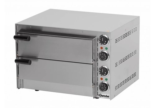  Bartscher Four à pizza double en acier inoxydable 2700 Watt | 2 pizzas 