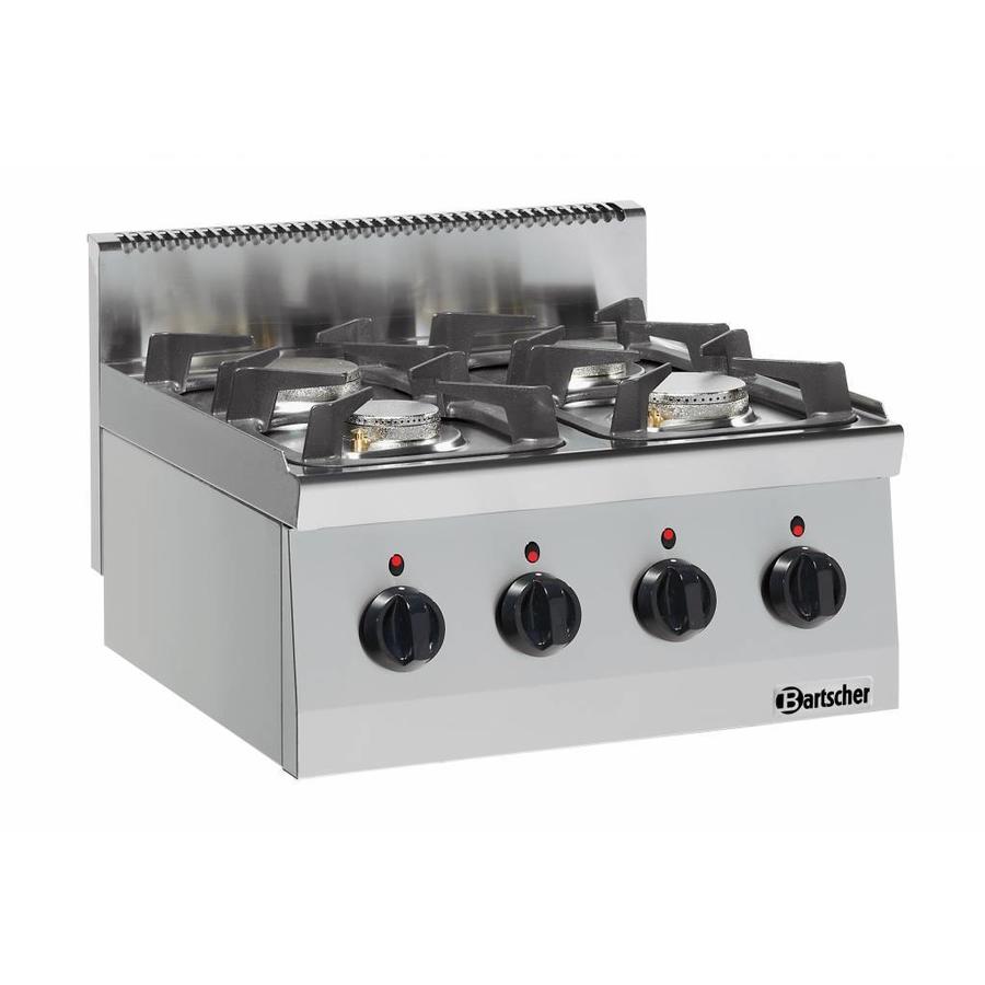 Cuisinière à gaz de table de restauration 19 kW | 4 brûleurs