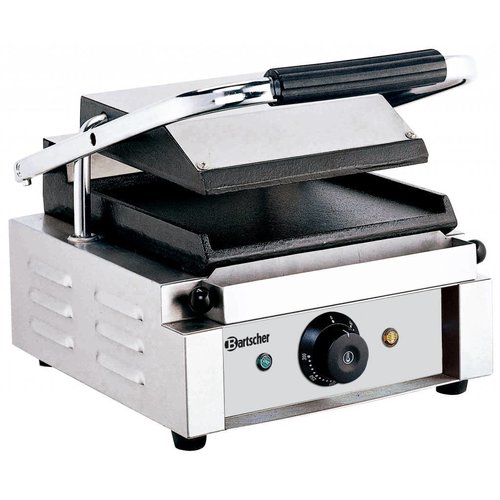  Bartscher Gril de contact électrique | Lisse et lisse | 29x37x(h)20 cm 