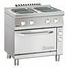 Bartscher cuisinière électrique avec four | 4 assiettes carrées