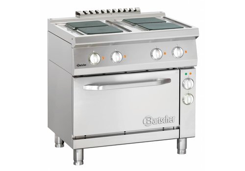  Bartscher electric stove with oven | 4 square plates 