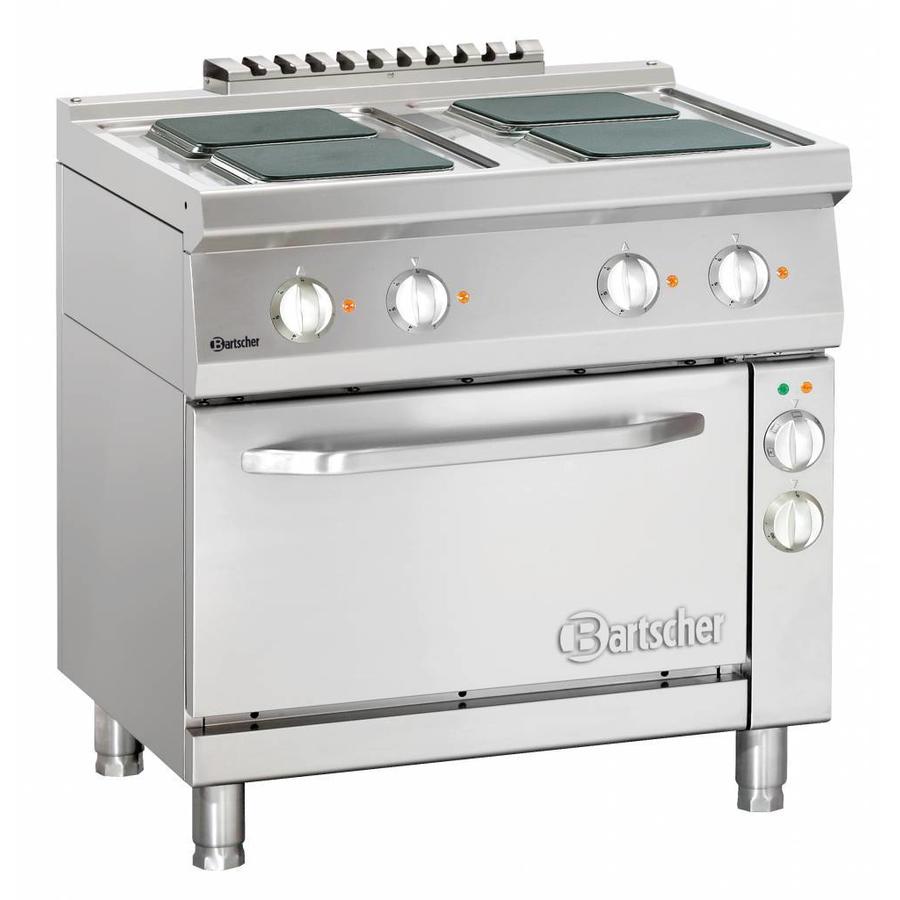 cuisinière électrique avec four | 4 assiettes carrées