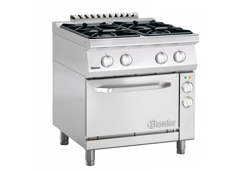  Bartscher Cuisinière à gaz avec four électrique | 4 brûleurs 