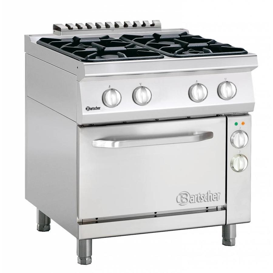 Cuisinière à gaz avec four électrique | 4 brûleurs