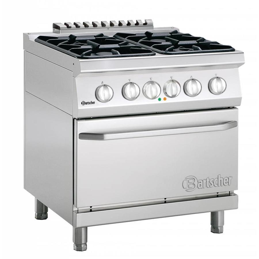 Cuisinière à gaz avec four électrique | 4 brûleurs
