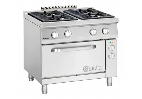  Bartscher Cuisinière à gaz avec four électrique | 6 brûleurs 