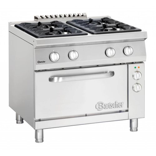  Bartscher Cuisinière à gaz avec four électrique | 6 brûleurs 