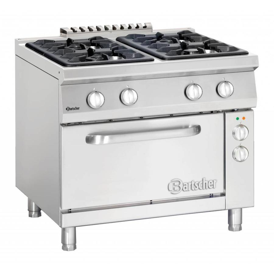 Cuisinière à gaz avec four électrique | 6 brûleurs