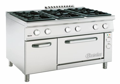  Bartscher 6-Flammen-Gasherd Serie 900 mit Elektrobackofen 2/1 GN 