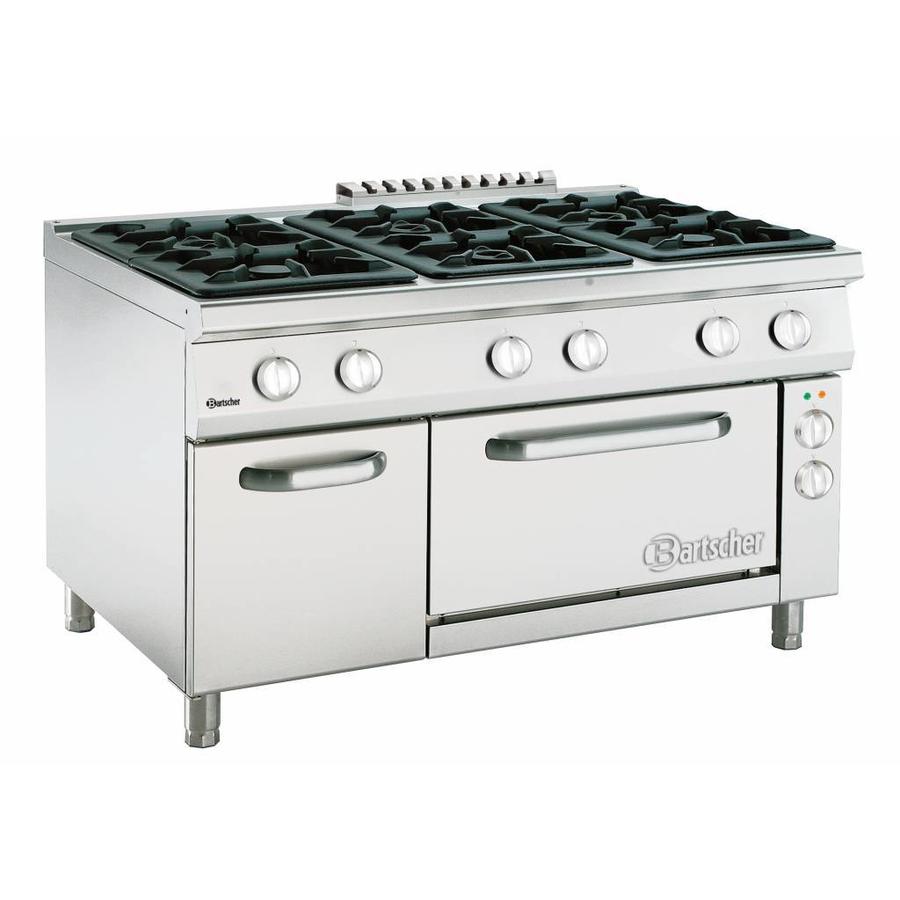 6-burner gas stove Series 900 with electric oven 2/1 GN